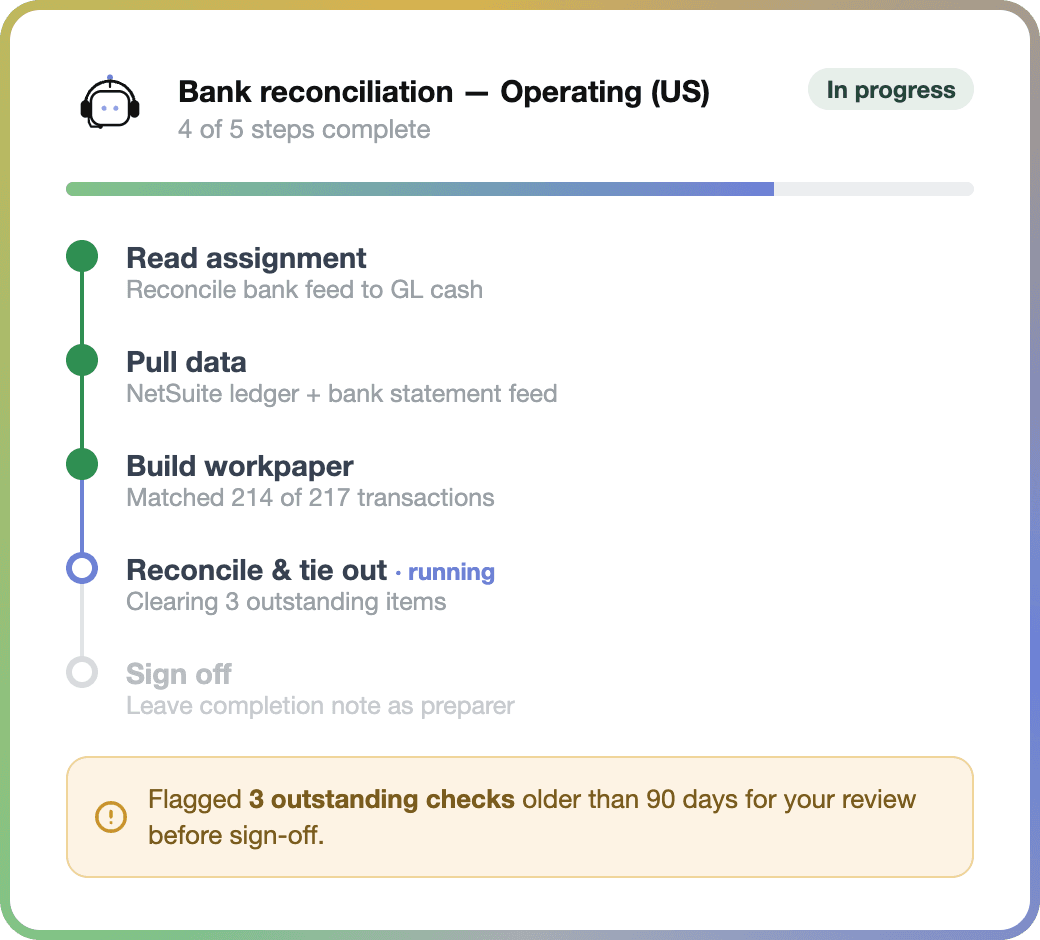Run entire close tasks, end to end