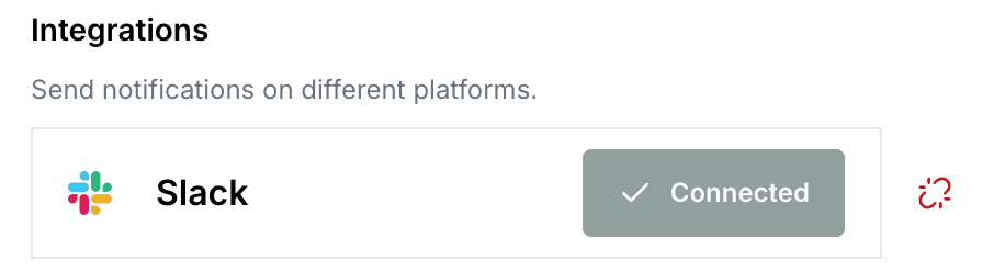 Open the Slack disconnect action